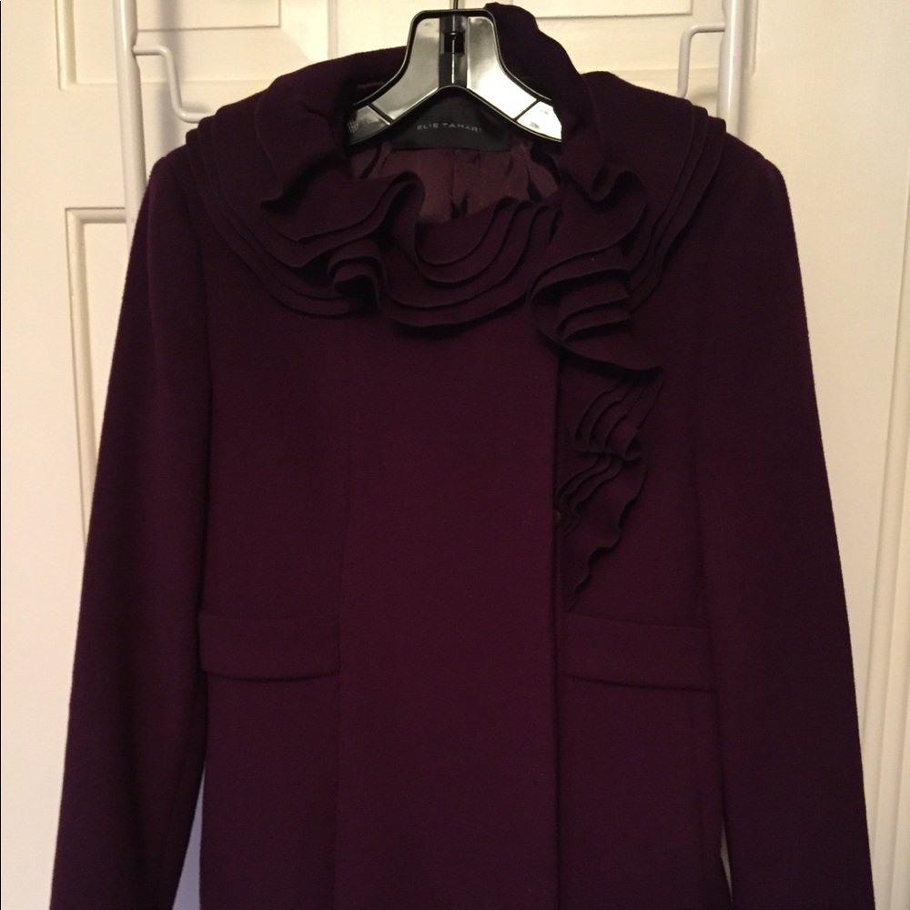 Elie Tahari Purple Pea Coat Size XS/S